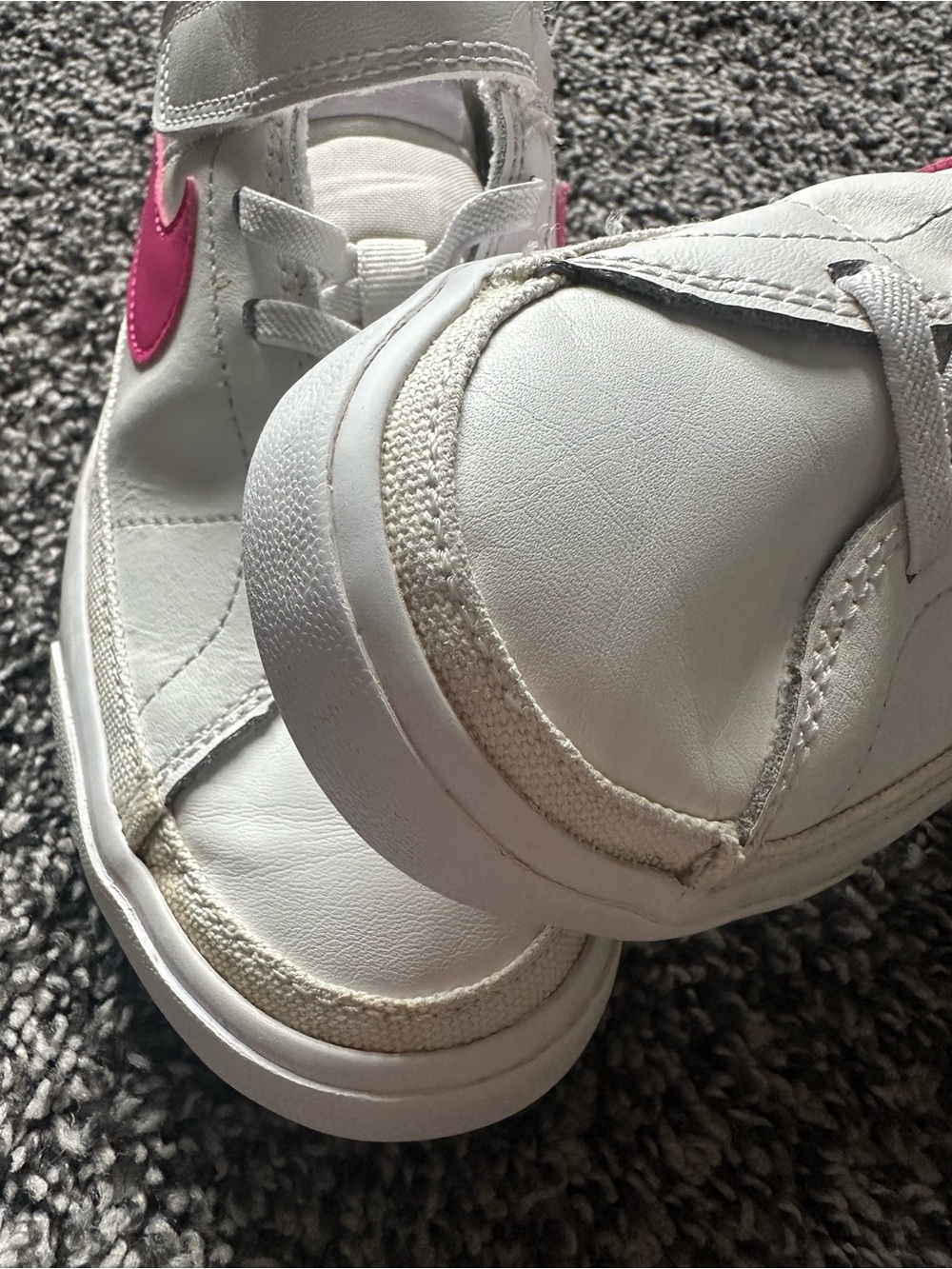 Nike Court Legacy White Hot Pink Sneakers Size 1 Youth - Picture 4 of 7